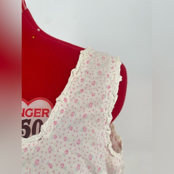 Cottagecore Dainty Rose Floral Babydoll Nightgown With Ruffle Hem - Picture 7 of 12